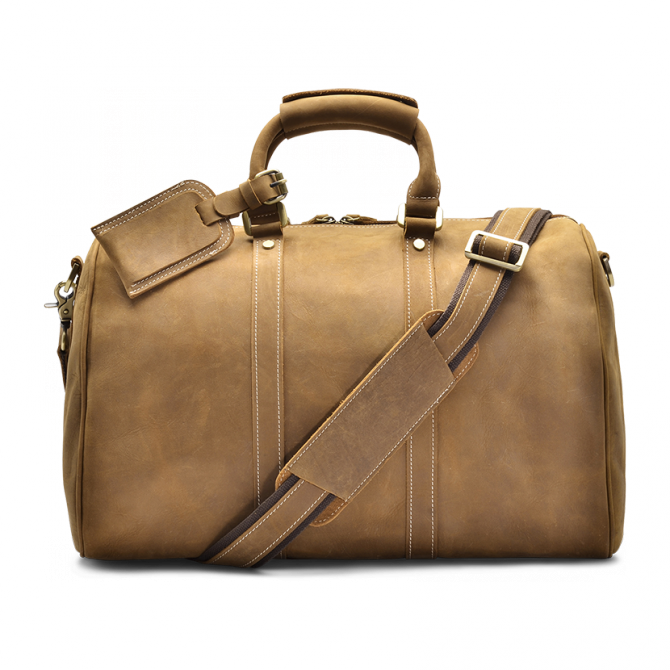 TAN WEEKEND BAG LAKEN. - 5