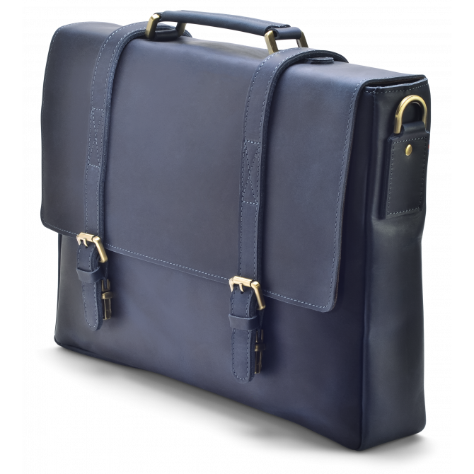 Dark Blue Zipper Messenger Bag